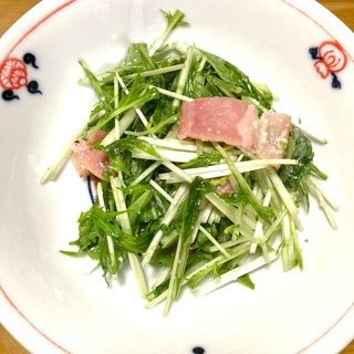 うまうま♡水菜とベーコンのサラダ(o^^o)